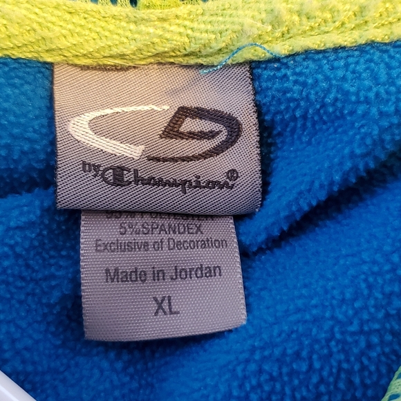 C9 by CHAMPION X-Large blue and green pullover hoodie, front pocket - Picture 3 of 5